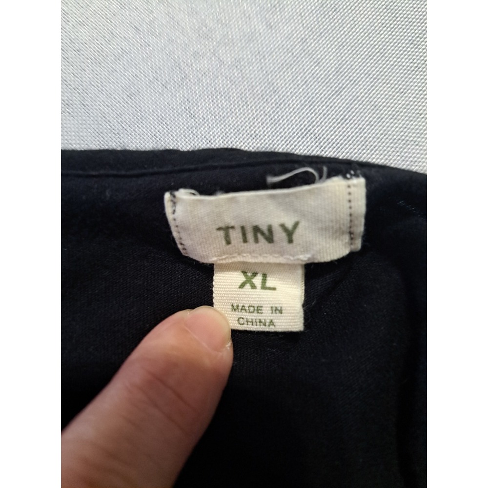 Anthropologie Tiny Black Floral Embroidered Cotton Short Sleeve Top XL RN104537 - Picture 3 of 8